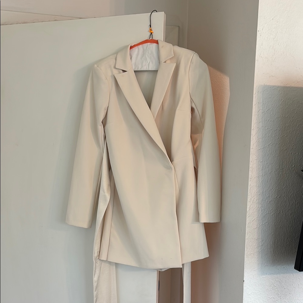 Express Ivory Longline Tailored Blazer Romper